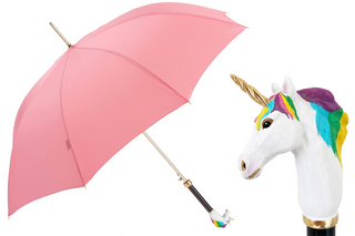 Enameled brass automatic luxury handmade Italian rain umbrella front