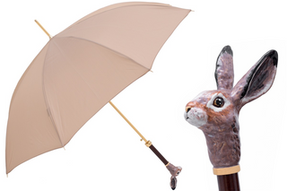 Luxury automatic handmade Italian brass handle polyester umbrella front