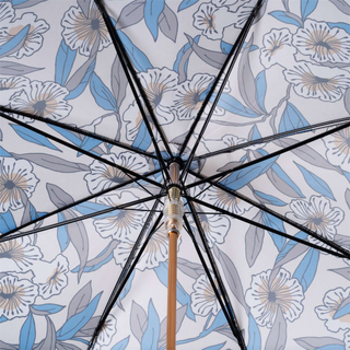 Grey cat handmade Italian automatic brass umbrella open canopy