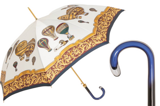 Colorful balloons print automatic acetate handle handmade Italian umbrella front