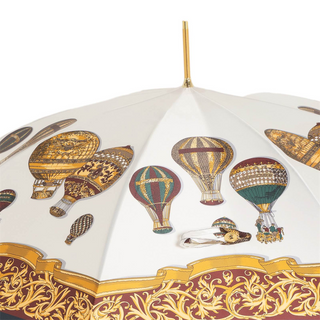 Colorful balloons print automatic acetate handle handmade Italian umbrella detail