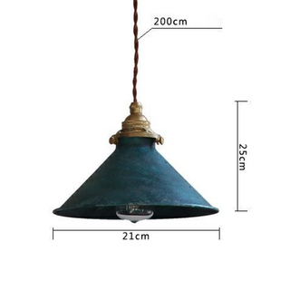 Suspension industrielle - Lampe suspendue vintage en laiton et métal oxydé