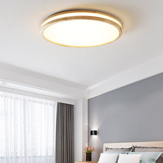 Wood vintage ceiling fixture round – warm wooden light