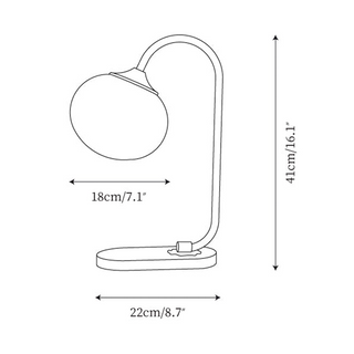 Lampe de table Marshmallow – Luminaire unique avec base en métal et abat-jour en verre pour le salon