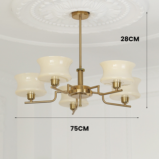 Elegant brass chrome glass chandelier gold dining room lamp