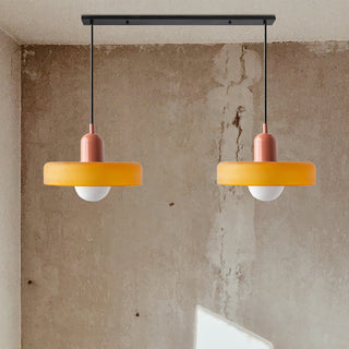 Bauhaus double pendant ceiling light casting twin warm beams