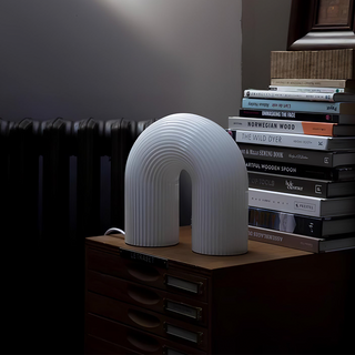 Modern arch metal lamp — white LED glass warm
