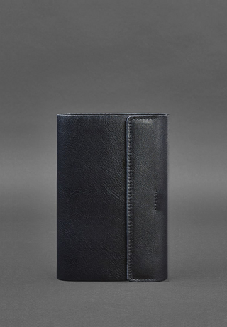 leather bound notebook handcrafted genuine leather journal pen holder magnetic closure angle view