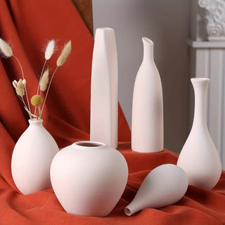 white ceramic vase modern graffiti art living room decoration set view