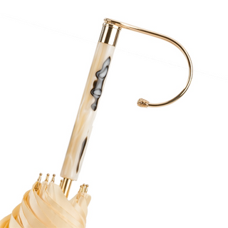 Ivory sketch handmade Italian double cloth jeweled umbrella canopy