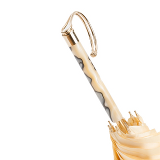Ivory sketch handmade Italian double cloth jeweled umbrella handle