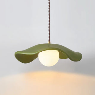 Modern resin pendant showing brim hat shade detail