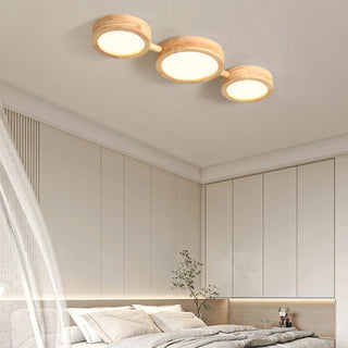 Retro Wood Ceiling Light - Multi Head Ceiling Light with Warm Ambient LED