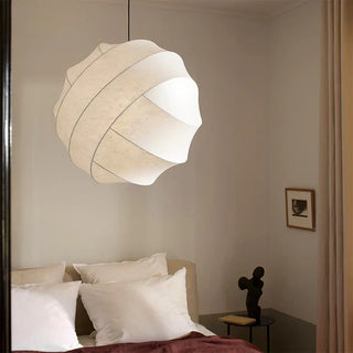 White globe pendant close-up — Nordic adjustable hanging lamp