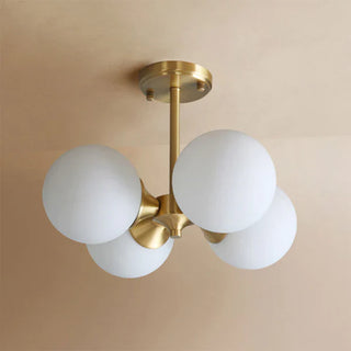 Transparent glass globe semi-flush ceiling lamp E26 – modern