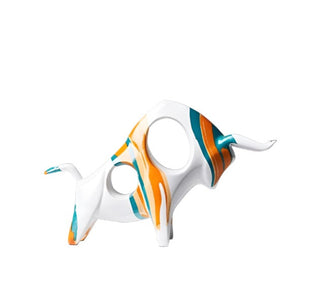 bull graffiti sculpture handcrafted poly resin abstract urban art decor side view