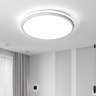 Circular minimalist ceiling light LED – white metal