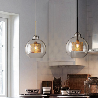 Suspension en verre – Suspension moderne avec longueur réglable et finition dorée