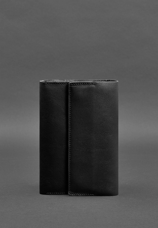leather bound notebook a5 leather journal cover pen loop magnetic closure angle view