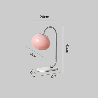 Lampe de table Marshmallow – Luminaire unique avec base en métal et abat-jour en verre pour le salon