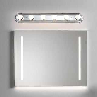 Nordic metal silver vanity wall lamp angle — bathroom E27 fixture