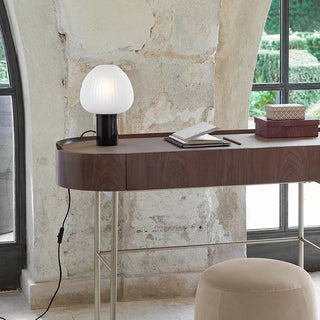 Luxury Nordic glass lamp close-up — minimalist detail