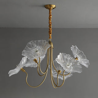 Contemporary glass lotus chandelier living room ceiling light