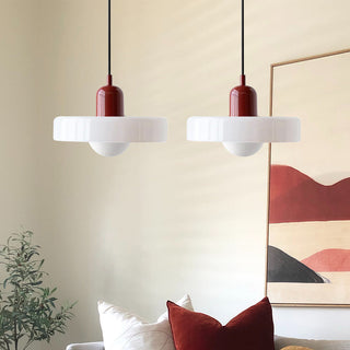 Suspension Bauhaus – Lampe LED moderne à deux têtes en verre pour salle à manger