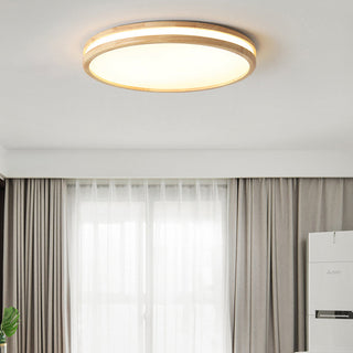 Warm wood ceiling lamp vintage round – wooden fixture