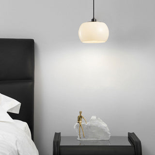 Classic glass pendant with retro-style ceiling mount