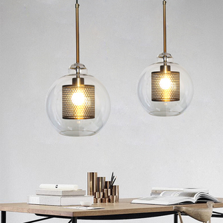 Suspension en verre – Suspension moderne avec longueur réglable et finition dorée