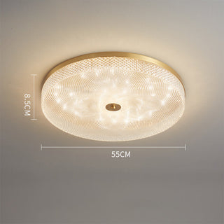 Crystal Copper Ceiling Light - Modern Flush Mount Lighting with LED Three Color Changing