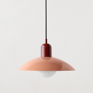 Colorful macaron pendant casting warm ambient light