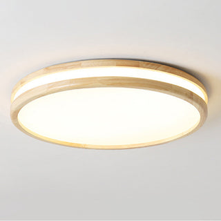 Vintage wood ceiling light round – warm wooden fixture