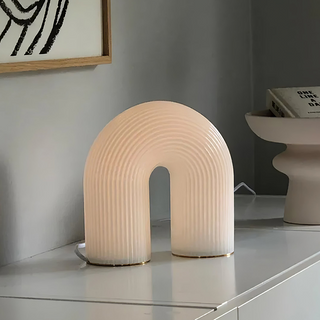 Modern arch LED lamp ambient — white metal glass glow