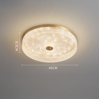 Crystal Copper Ceiling Light - Modern Flush Mount Lighting with LED Three Color Changing