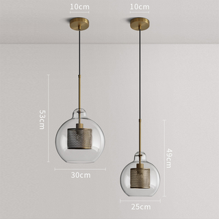 Suspension en verre – Suspension moderne avec longueur réglable et finition dorée