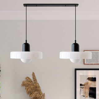 Suspension Bauhaus – Lampe LED moderne à deux têtes en verre pour salle à manger