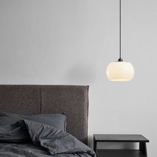 Milk glass pendant lamp — elegant vintage interior lighting