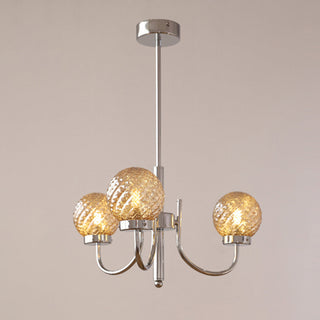 Modern glass ball chandelier — iron fixture luxury bedroom ceiling light