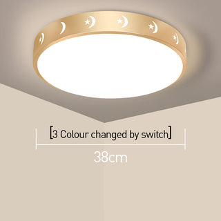 Gold Flush Mount Light - Vintage Round Ceiling Fixture With Warm Gold Finish