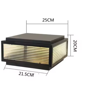 Outdoor Floor Lamp | Veraluce Black Streaked Glass Ribbed Garden Lighting