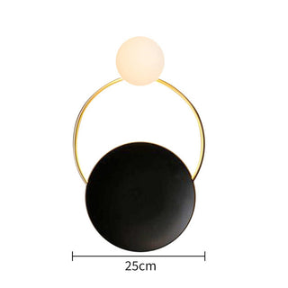 Black gold circle industrial vintage wall sconce — aisle lamp