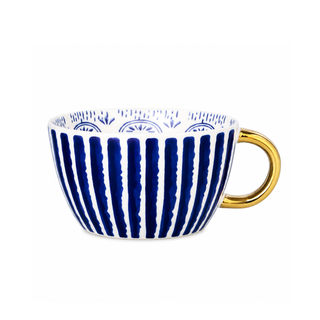 hand painted ceramic mugs luxury porcelain drinkware gold handle 350ml cup front view