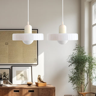Suspension Bauhaus – Lampe LED moderne à deux têtes en verre pour salle à manger