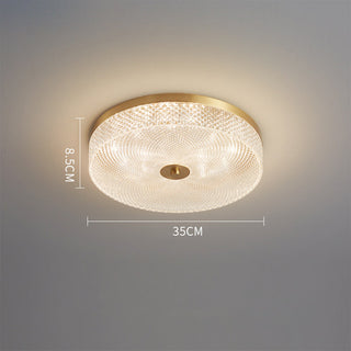 Crystal Copper Ceiling Light - Modern Flush Mount Lighting with LED Three Color Changing