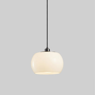 Vintage milk white glass pendant with classic shade design