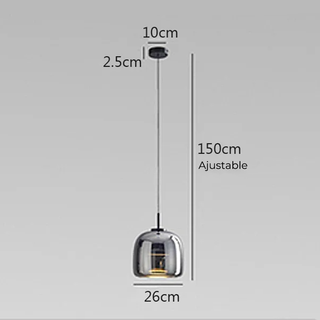 Gray Pendant Light – Modern LED Hanging Lamp With Adjustable Height