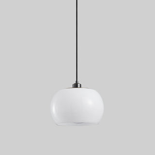Suspension en verre vintage – Suspension blanche laiteuse avec abat-jour en verre classique