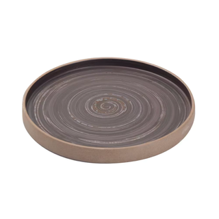 kyoto ceramic plate earthworks handcrafted traditional japanese dinnerware durable ceramic front view